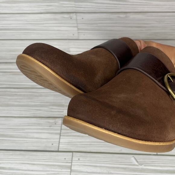 Sofft Women's Sz 8 Brown Suede Leather Buckle Clogs Mules Slip-On Comfort Shoes - Picture 5 of 6